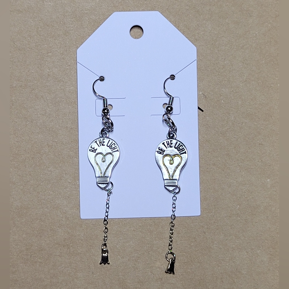 "Be The Light" light bulb earrings